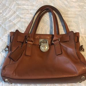 Michael Kors MK Tobacco tote purse with key